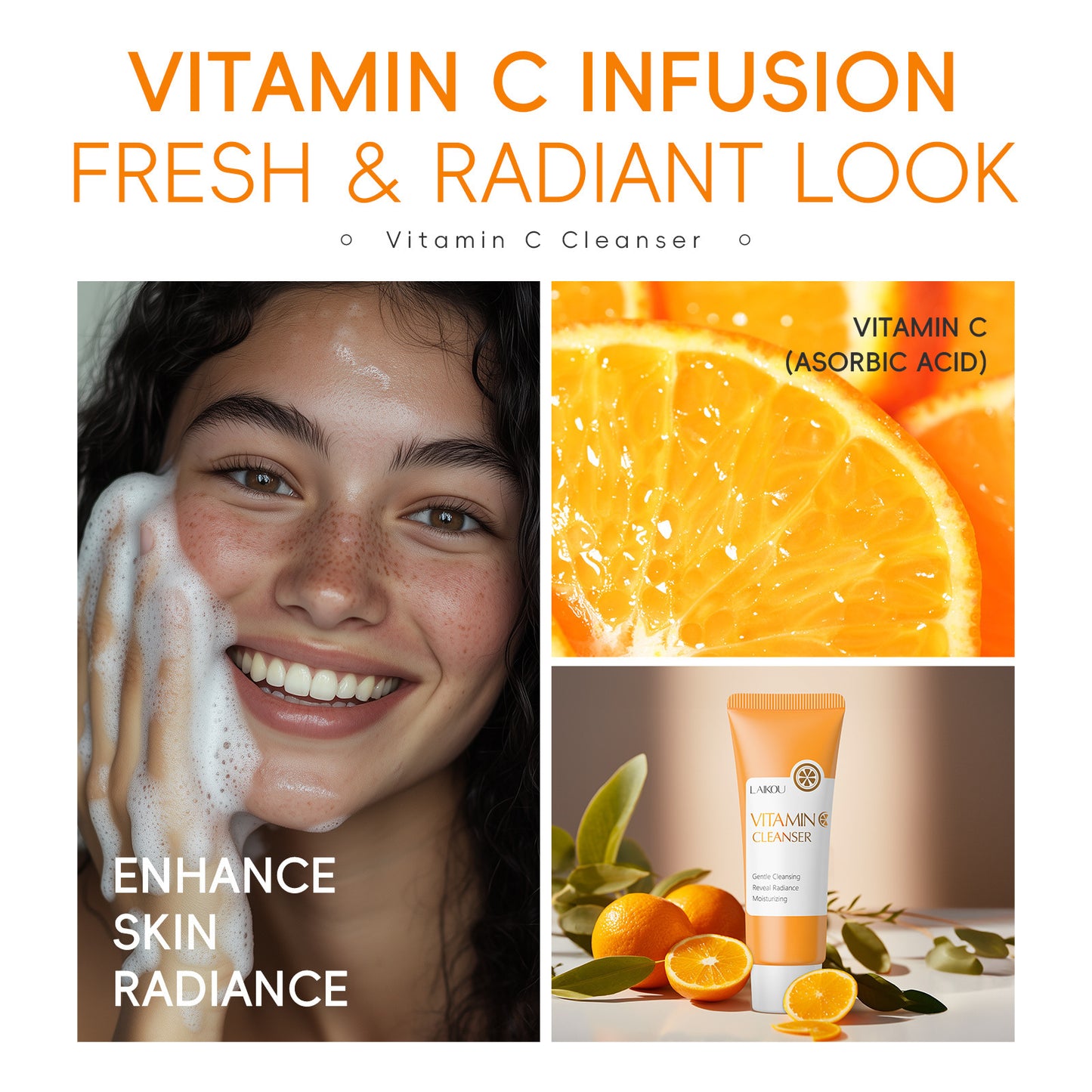 Vitamin C Facial Cleanser 100g Moisturizing And Cleansing Pores