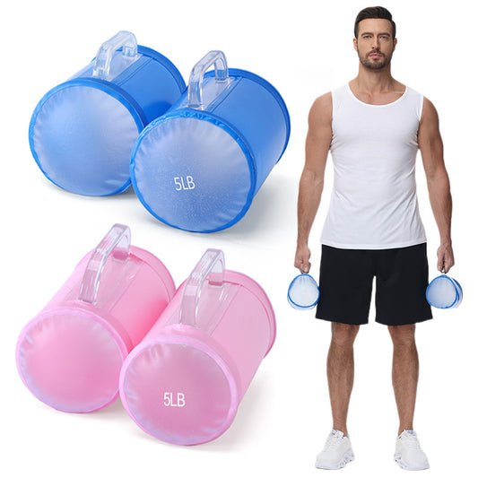 Portable 10lb Water Dumbbell Pairs Free Weights Adjustable Yoga Exercise Fitness Women Dumbbell Travel Training Water Dumbbell Set