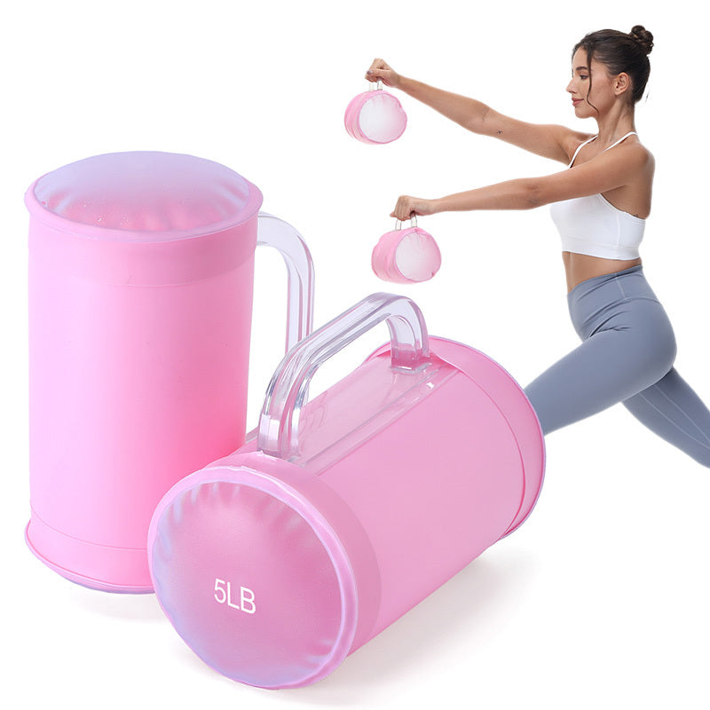 Portable 10lb Water Dumbbell Pairs Free Weights Adjustable Yoga Exercise Fitness Women Dumbbell Travel Training Water Dumbbell Set